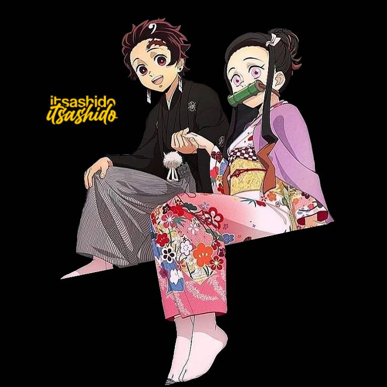 tanjiro and nezuko chibi render by Rivayno on DeviantArt