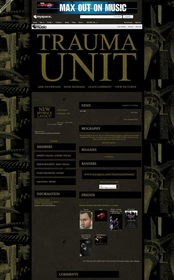 Trauma Unit Myspace Layout by myxhopelessxheart on DeviantArt