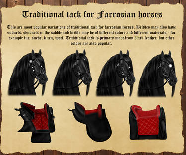 Traditional tack for Farrosian horses