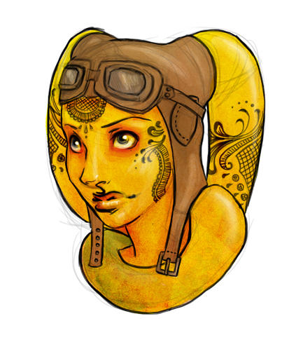 Colored sketch of a cute Twi'lek oc I made recently:) commissions