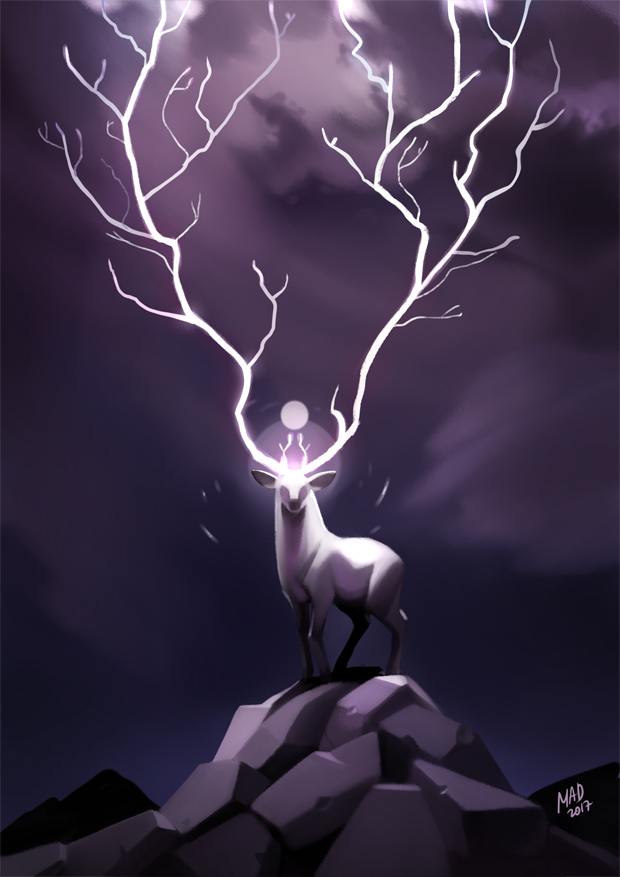 Lightning Deer by madnessdemon on DeviantArt