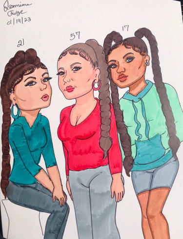 Like Mother like daughters (Cartoon Drawing)