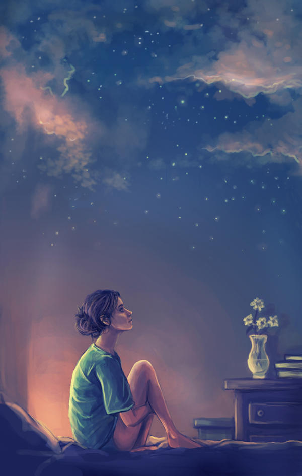 Рисунок мечтая о звездах. Девушка мечтает. Девушка звезда арт. Девушка мечтает арт. Девушка и звездное небо.