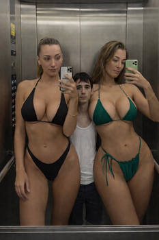 Two tall females and short male.