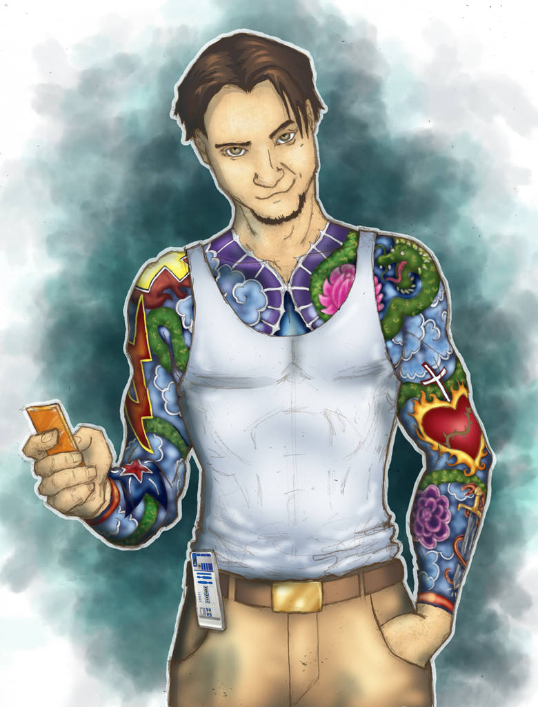 Randy - fun with tattos color by MechanicalHyena on DeviantArt