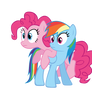 Rainbow dash and Pinkie pie vector