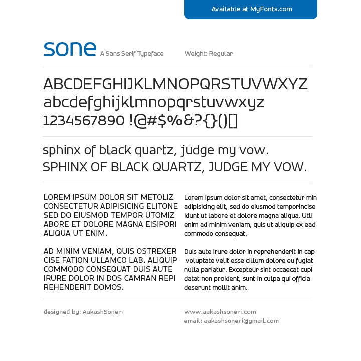 SONE Regular Typeface