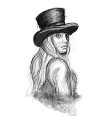 girl with a top hat