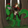 Archer on dinosaur