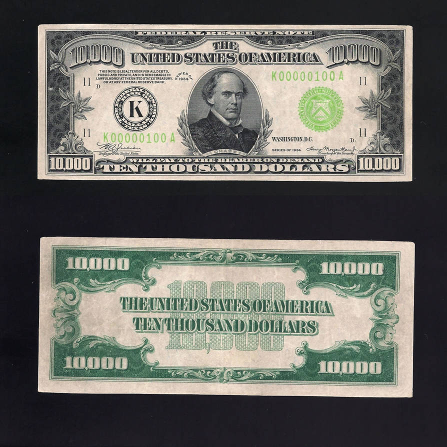 1934 $10,000 dollar bill by Vmc2012 on DeviantArt