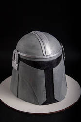 Mandalorian helmet cake