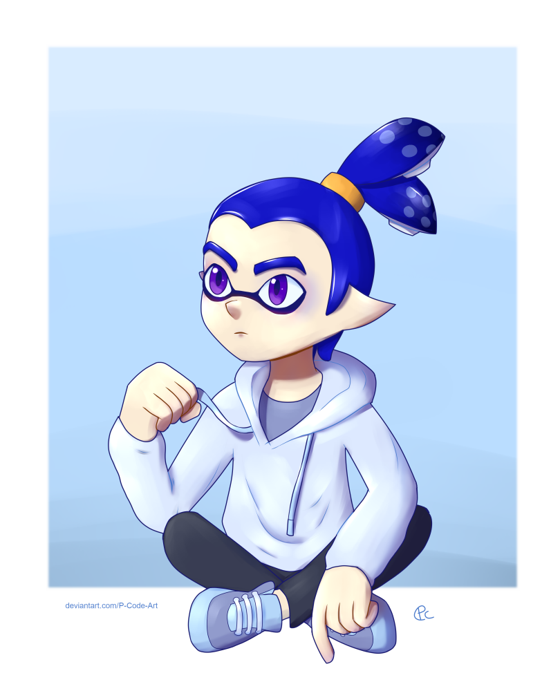 A very blue Inkling by AzulinoArt on DeviantArt