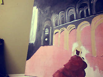 Painting in progress.