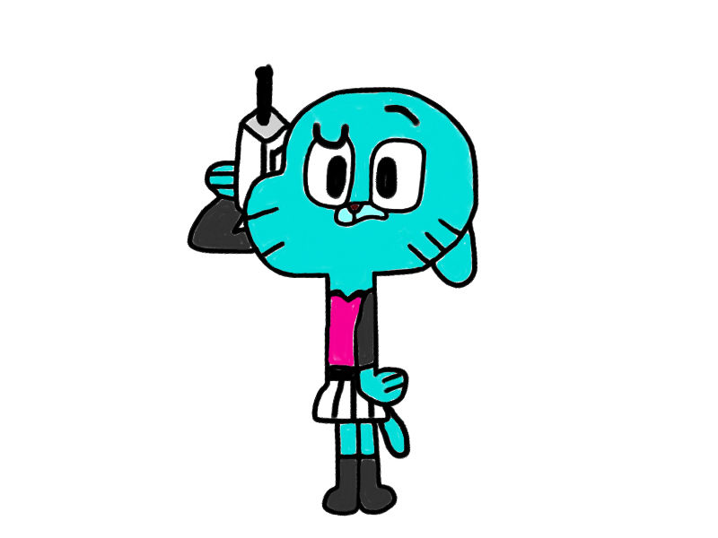 Gumball on the phone