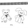 Bear and bunny plushies 