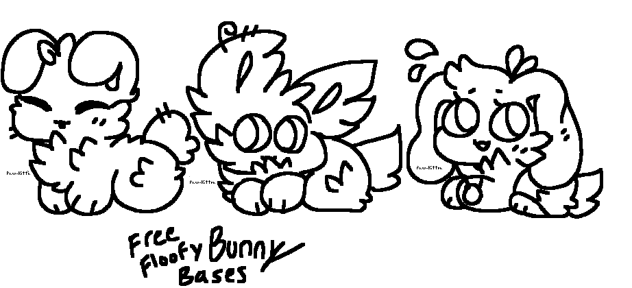 Floofy rabbit/bunny bases by paw-kitten on DeviantArt