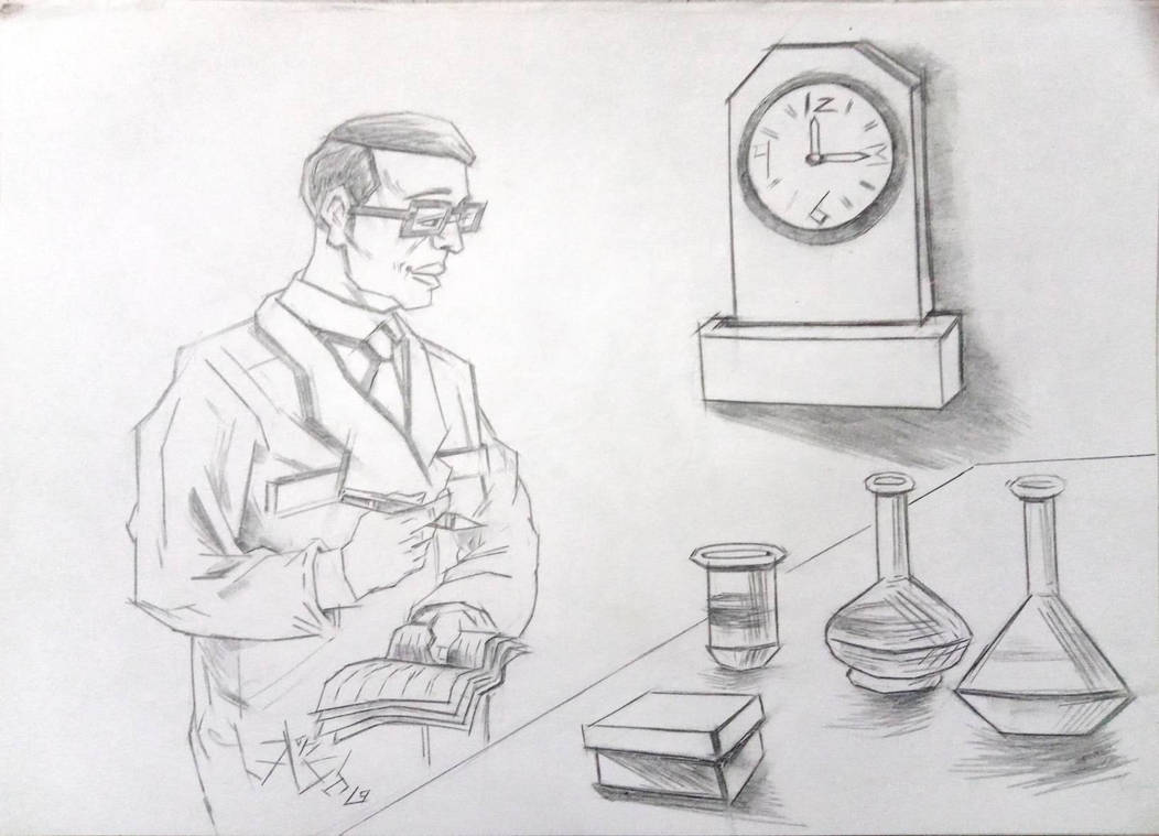 The Scientist - pencil drawing. by AnshuRigSindhu on DeviantArt