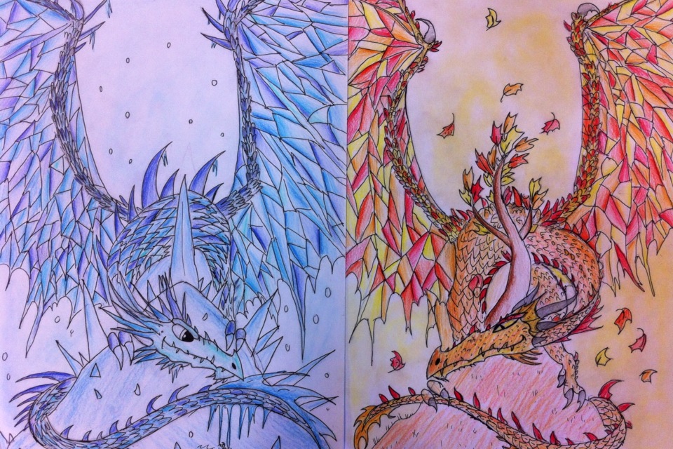 Icicle dragon and the Maple dragon