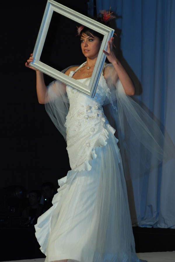 bride with frame