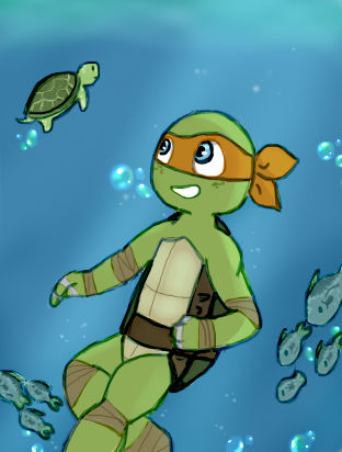 swimming turtle by raphaelfangirlX on DeviantArt