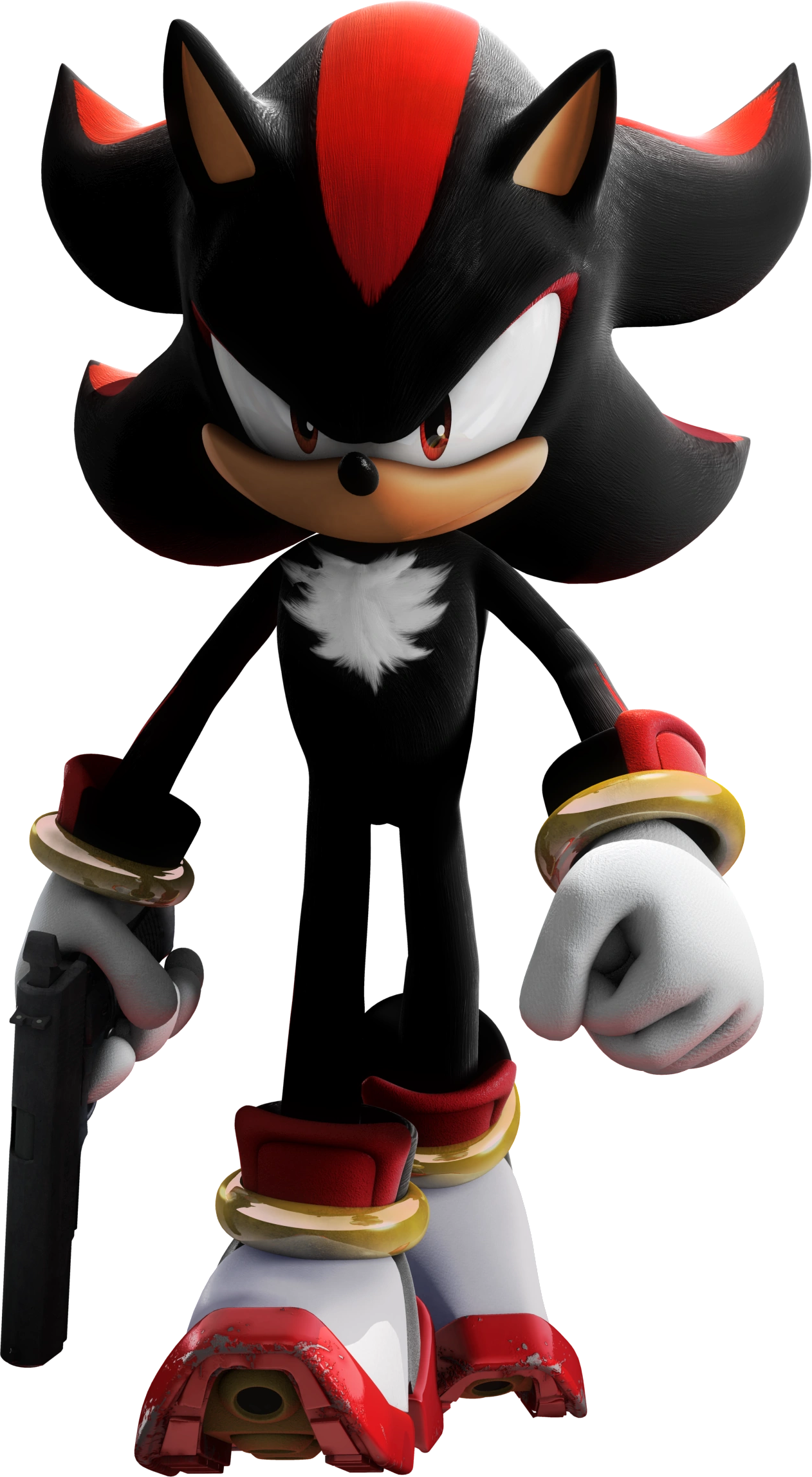 prompthunt: shadow the hedgehog holding a gun