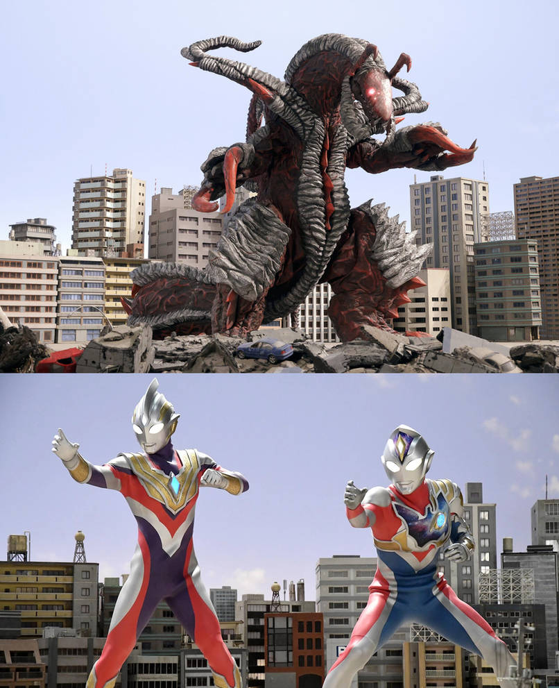 Ultraman Trigger and Decker Vs Varallon by DraMakkoMon108 on DeviantArt