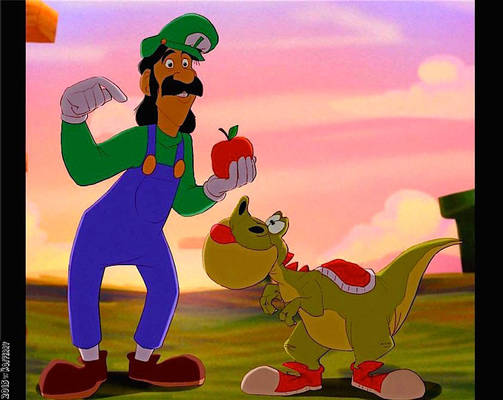 ''Look, Mario. He's got his own sneakers!''