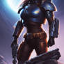 Futuristic Female Space Marine