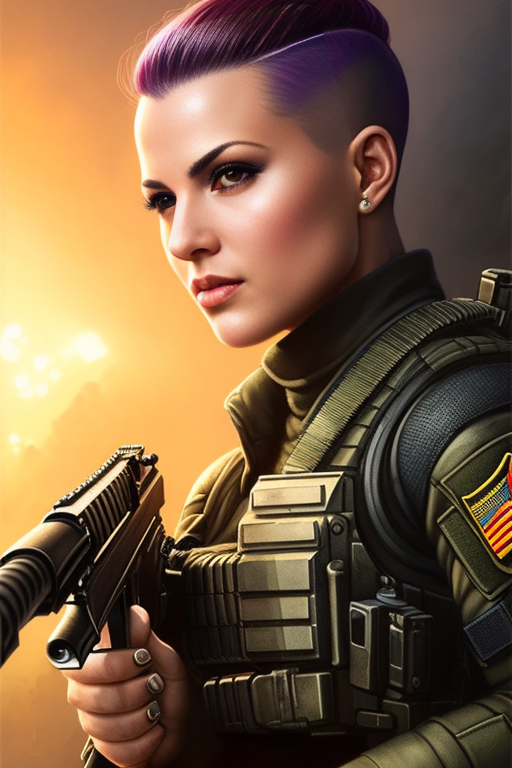 Csf Commandos Deviantart Pink Haired Female Commando by fantscifi on DeviantArt