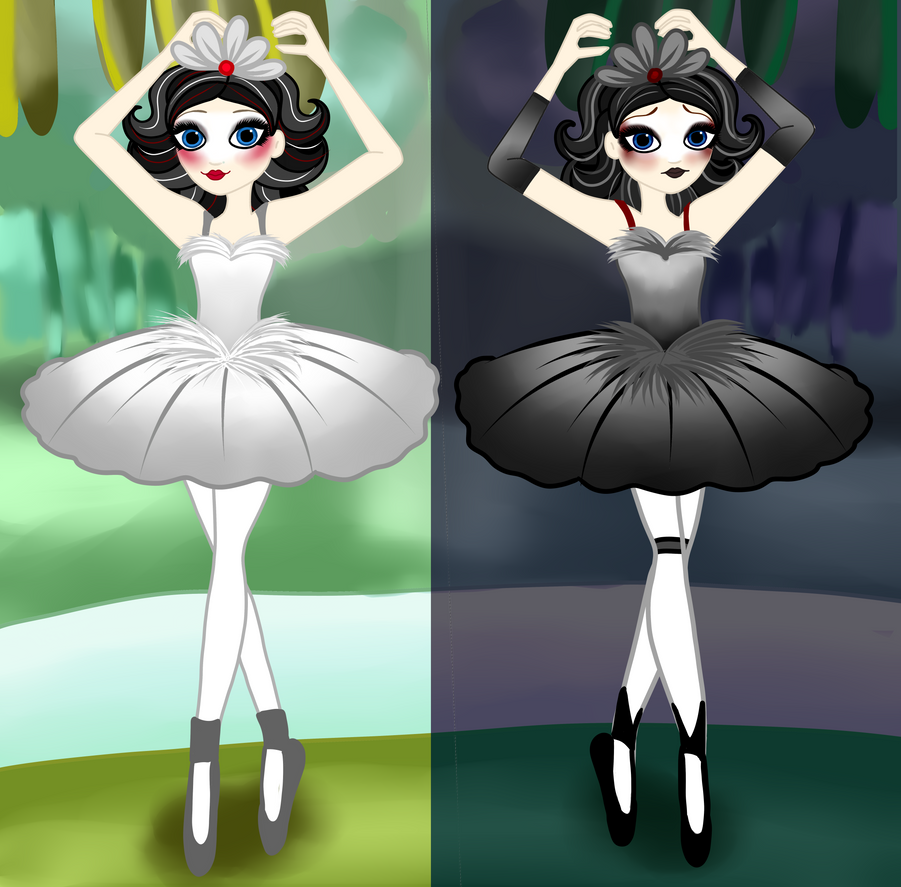 Fardette Black and White Swan by JanelleMeap