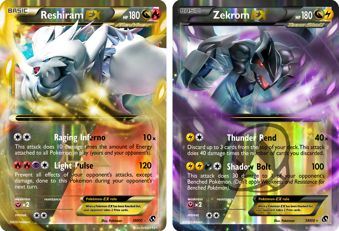 My Zekrom EX and Reshiram EX cards by AkelaLycan -- Fur Affinity [dot] net