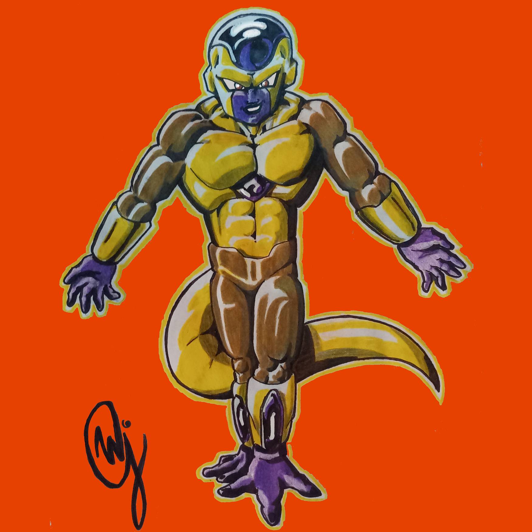 como desenhar o freeza dourado, de dragonball super 