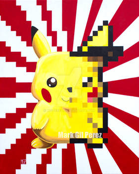 Half 8-bit Pikachu