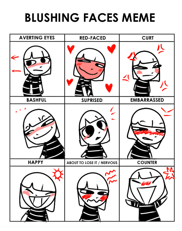 Blushing faces meme (Original, read desc.) by Aubergine100 on DeviantArt