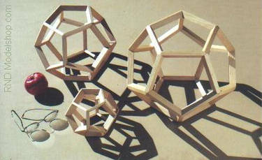 Wood Dodecahedrons (U-23) in 3 sizes