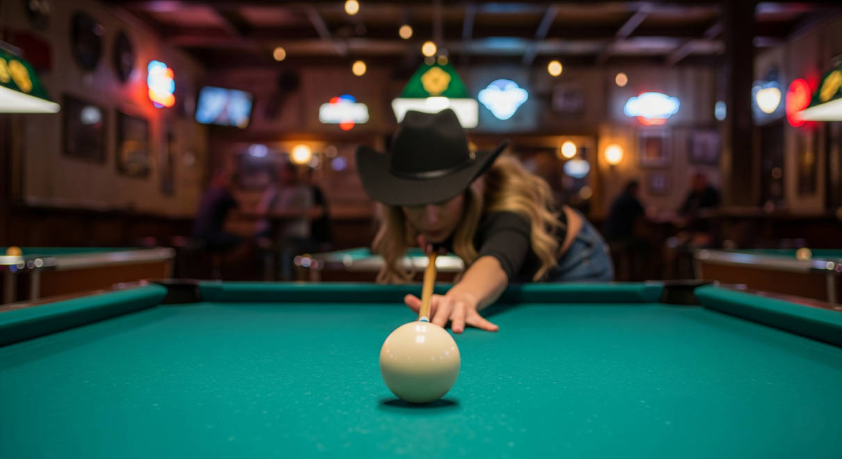 Cowgirl at pool billiard table by Gordon2024 on DeviantArt