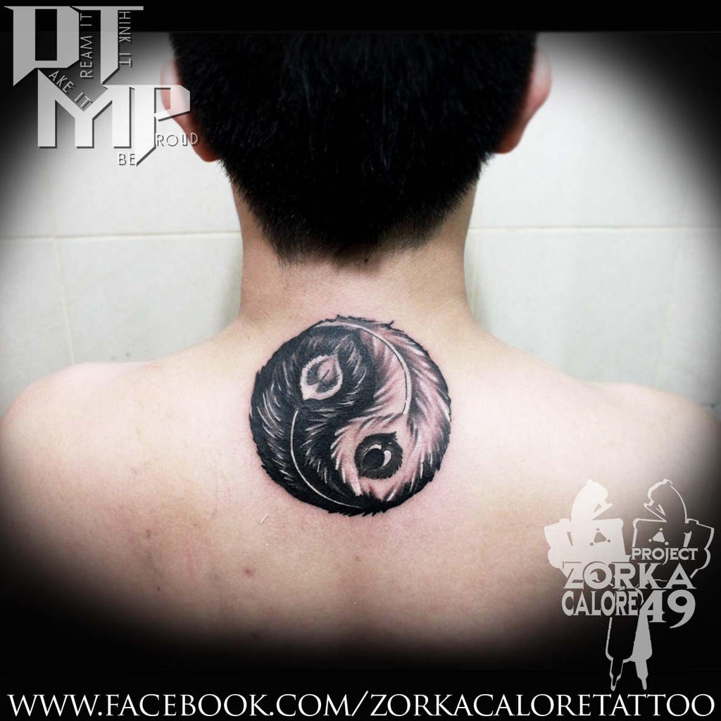 yin yang feather tattoo by zorka calore tattoo by surfboyz12 on DeviantArt