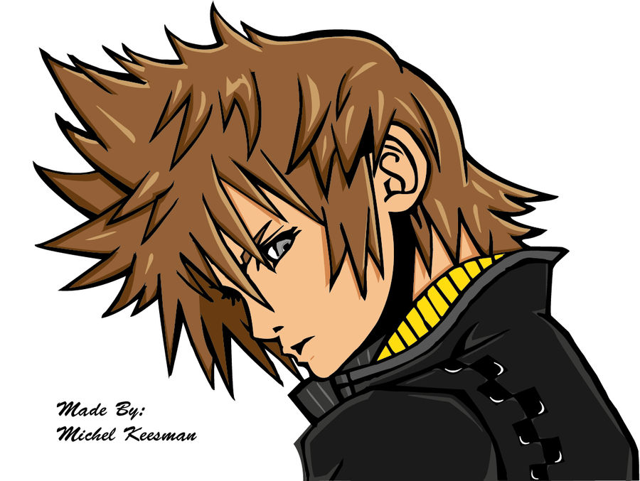 Roxas Sketch Fully Collored by Teslawolf on DeviantArt