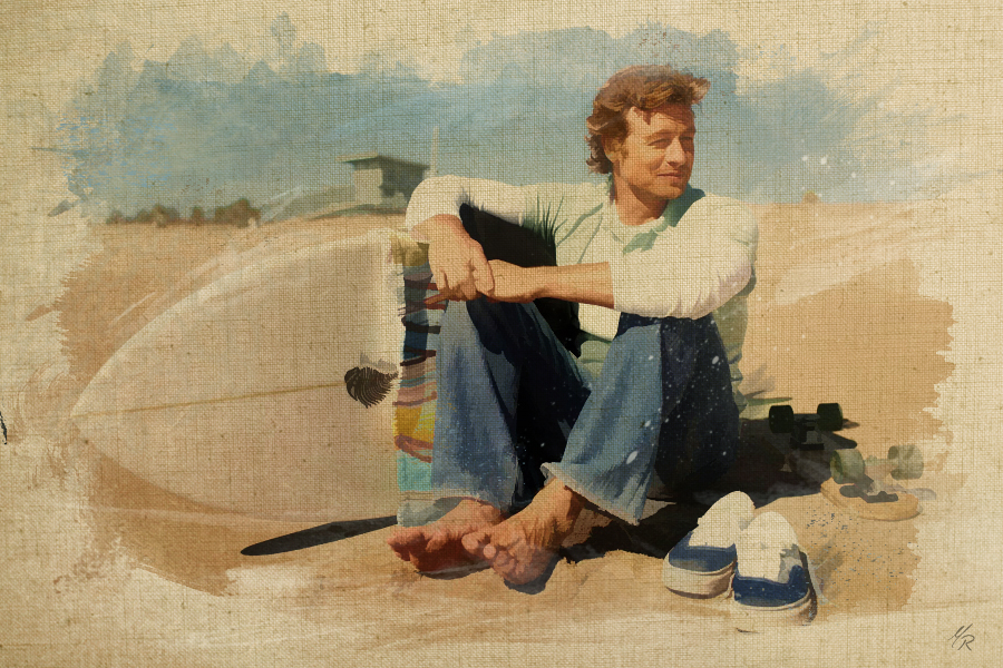 Simon Baker a la plage