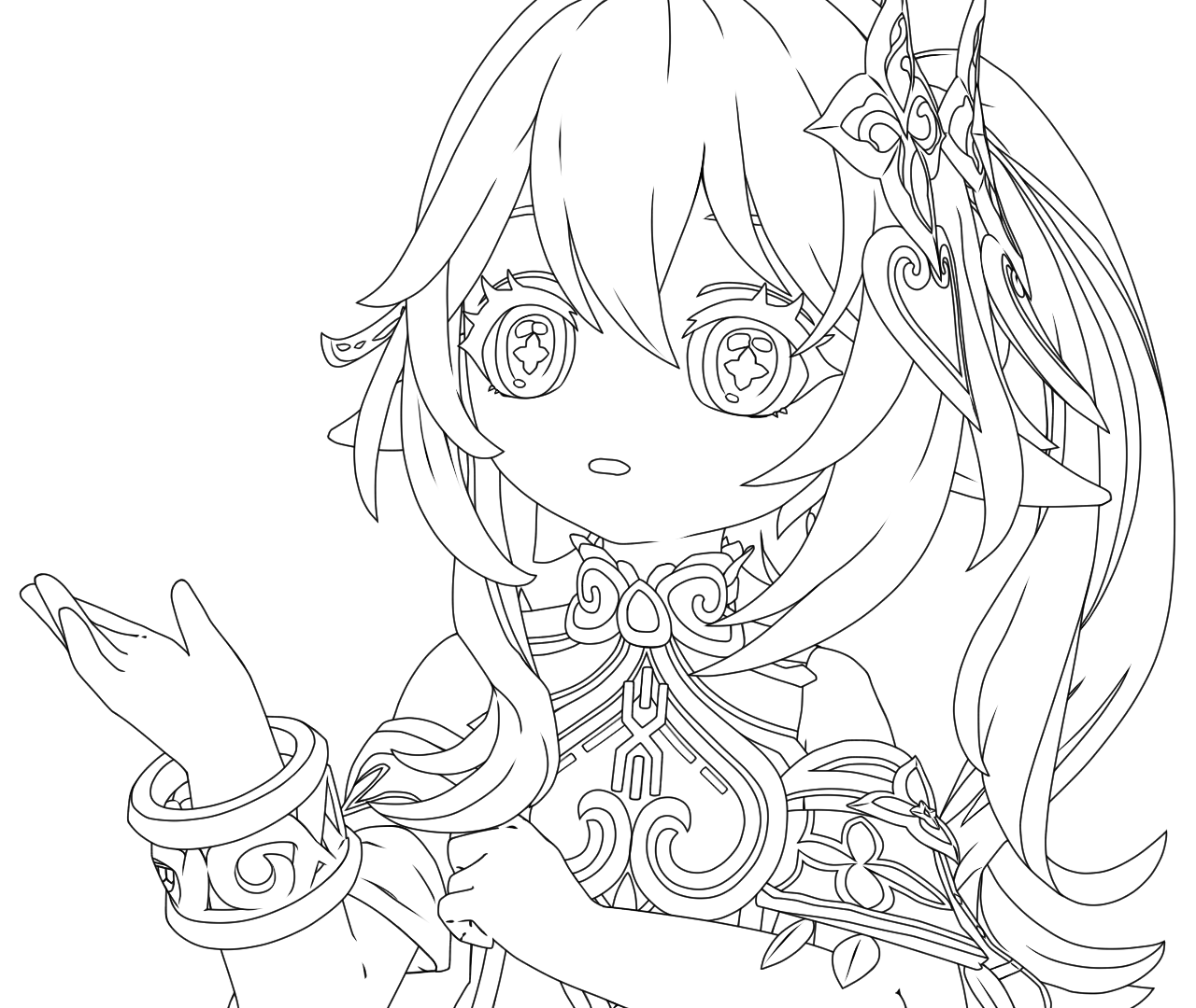 Genshin Impact Nahida / Kusanali Outline Pose by AerisDiavre on DeviantArt