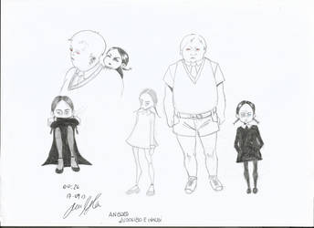 Pugsley and Wednesday Addams - The Addams Family by j-j-joker90