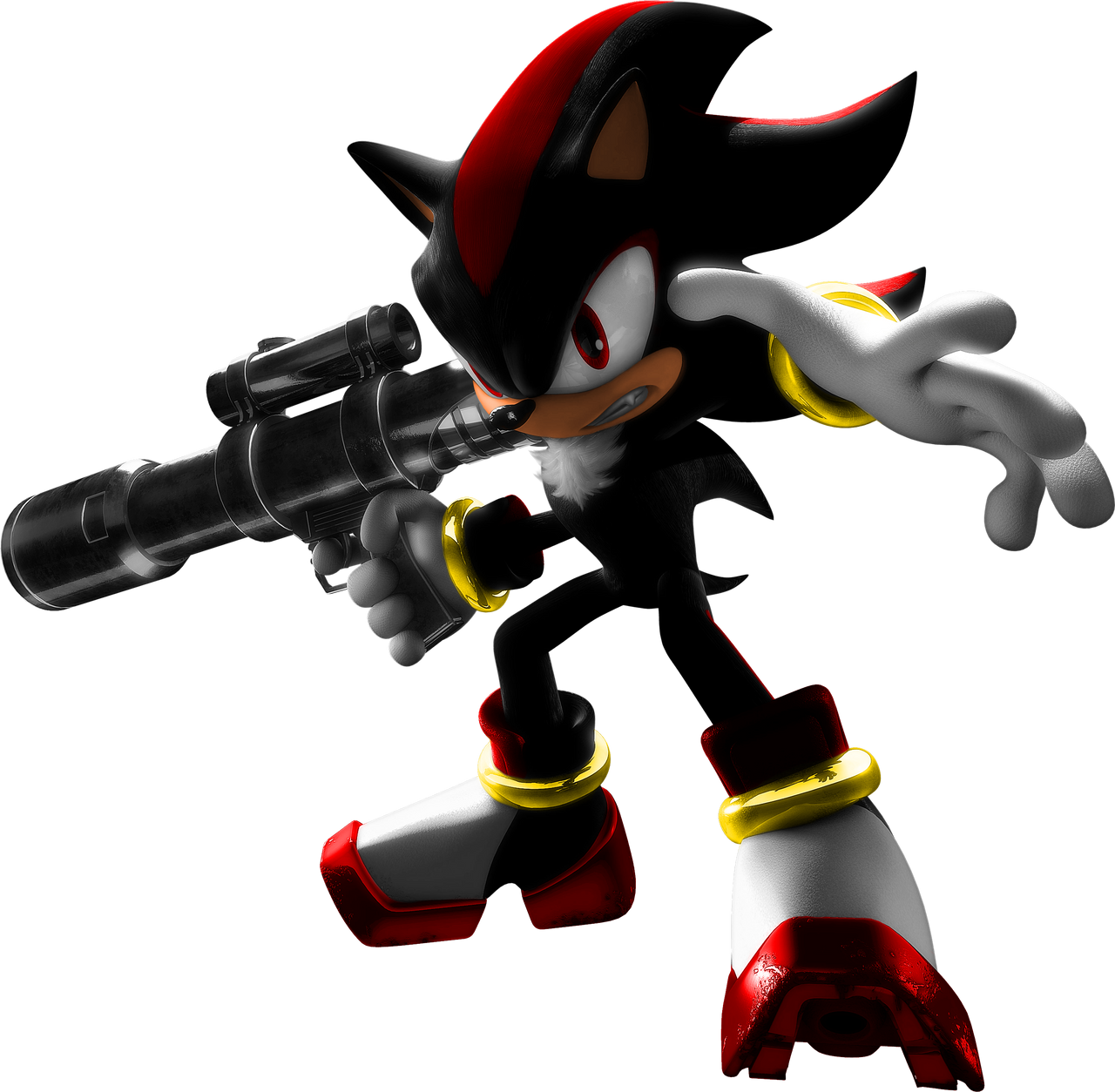 prompthunt: shadow the hedgehog holding a gun