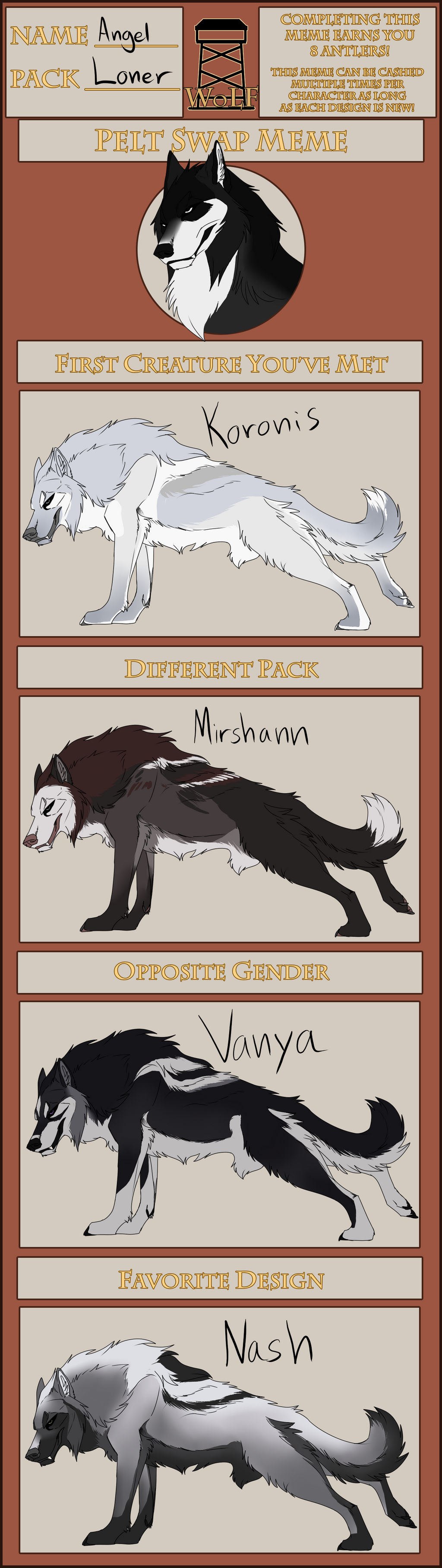 Swapped Wolves WoLF: Pelt Swap Meme - Angel by xFuturisticTrash on DeviantArt