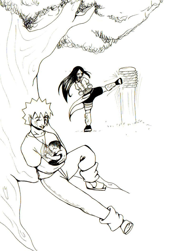 Hinata and Narto with son