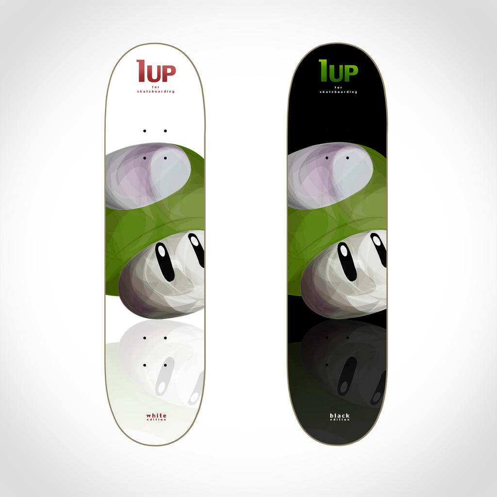 Skateboard graphic: 1up shroom