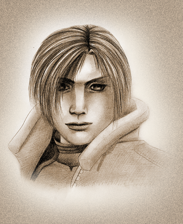 Leon Kennedy pencil drawing