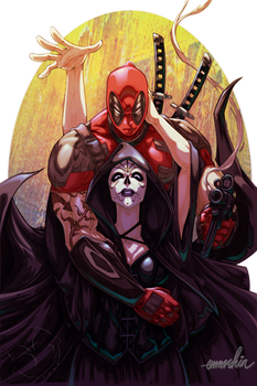Deadpool and Mistress Death (Commission)