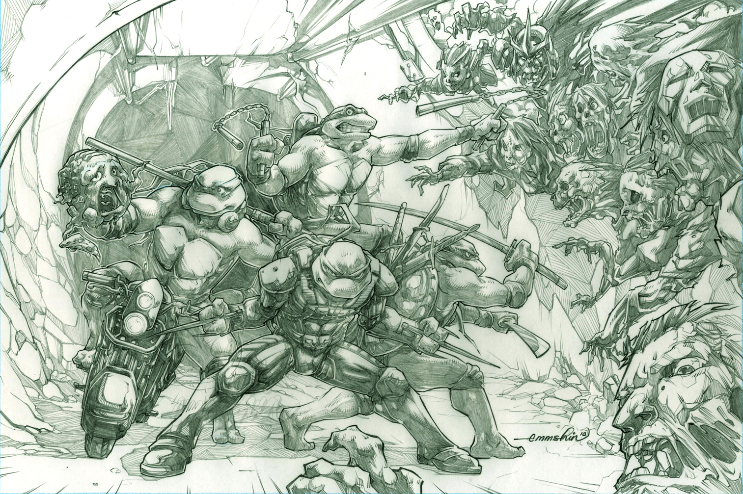 TMNT Zombie Apocalypse (pencils)