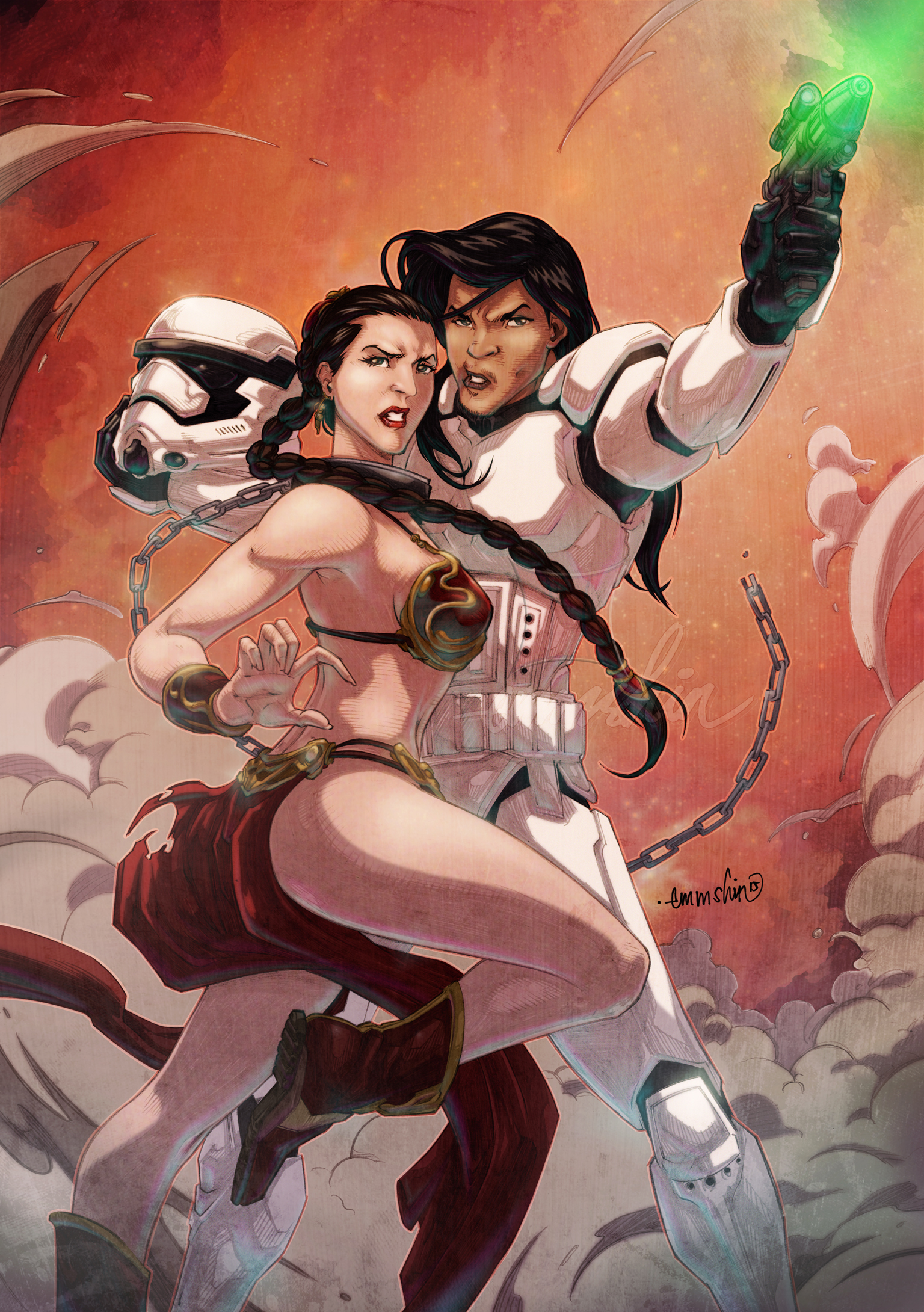 Slave Leia and Stormtrooper