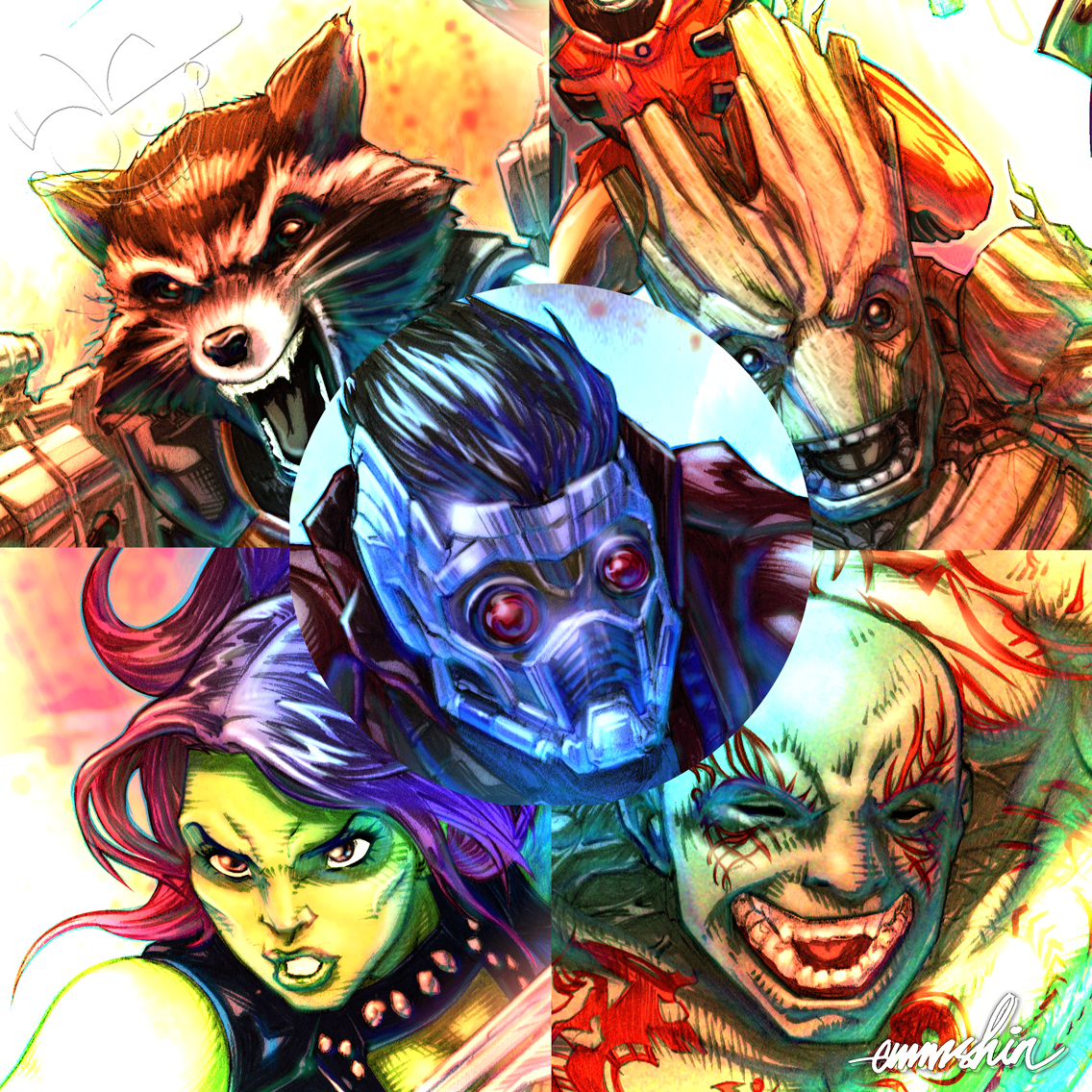 Gotg Drawing GOTG Teaser by EmmShin on DeviantArt